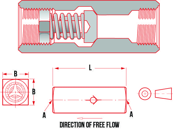 PARKER POPPETT INLINE CHECK VALVE - Image 3